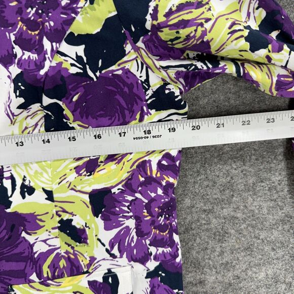 Christopher & Banks Jacket Women M Medium Purple Floral Button Up Collared - Picture 5 of 7